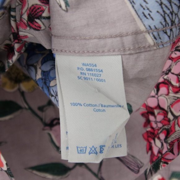 Boden Purple Long Sleeve Collared Shirt Floral Sunflower Bird Pattern Button Up - Picture 7 of 8